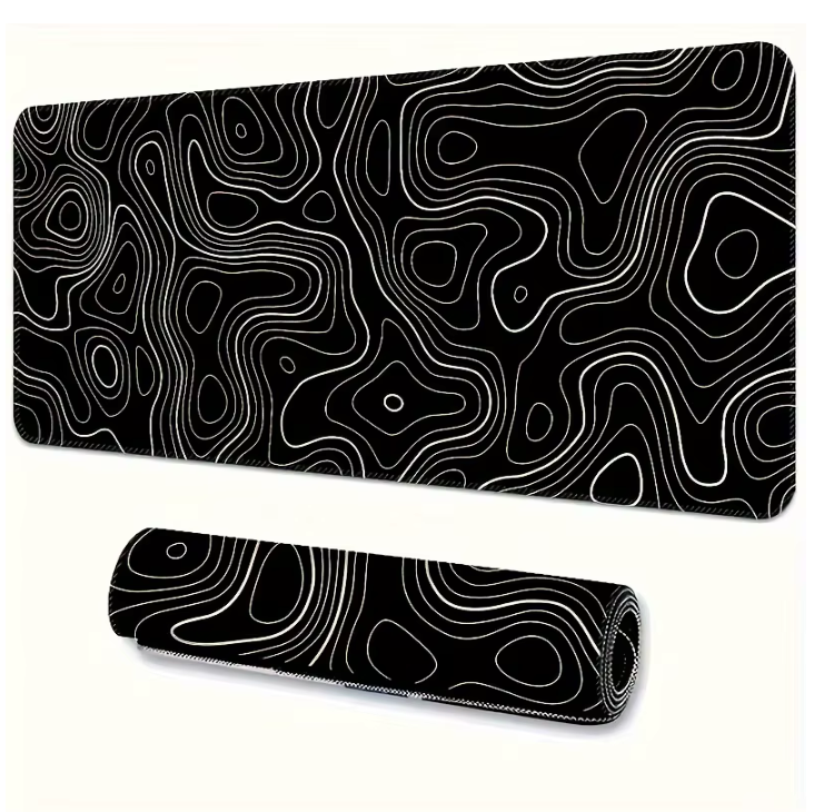 Alfombrilla de ratón grande para juegos, con bordes cosidos.