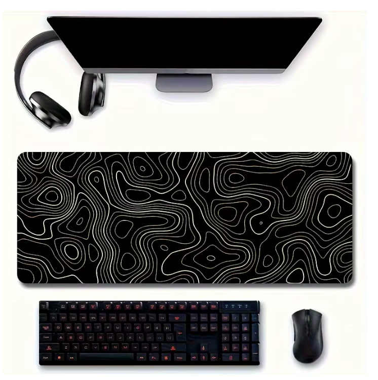 Alfombrilla de ratón grande para juegos, con bordes cosidos.